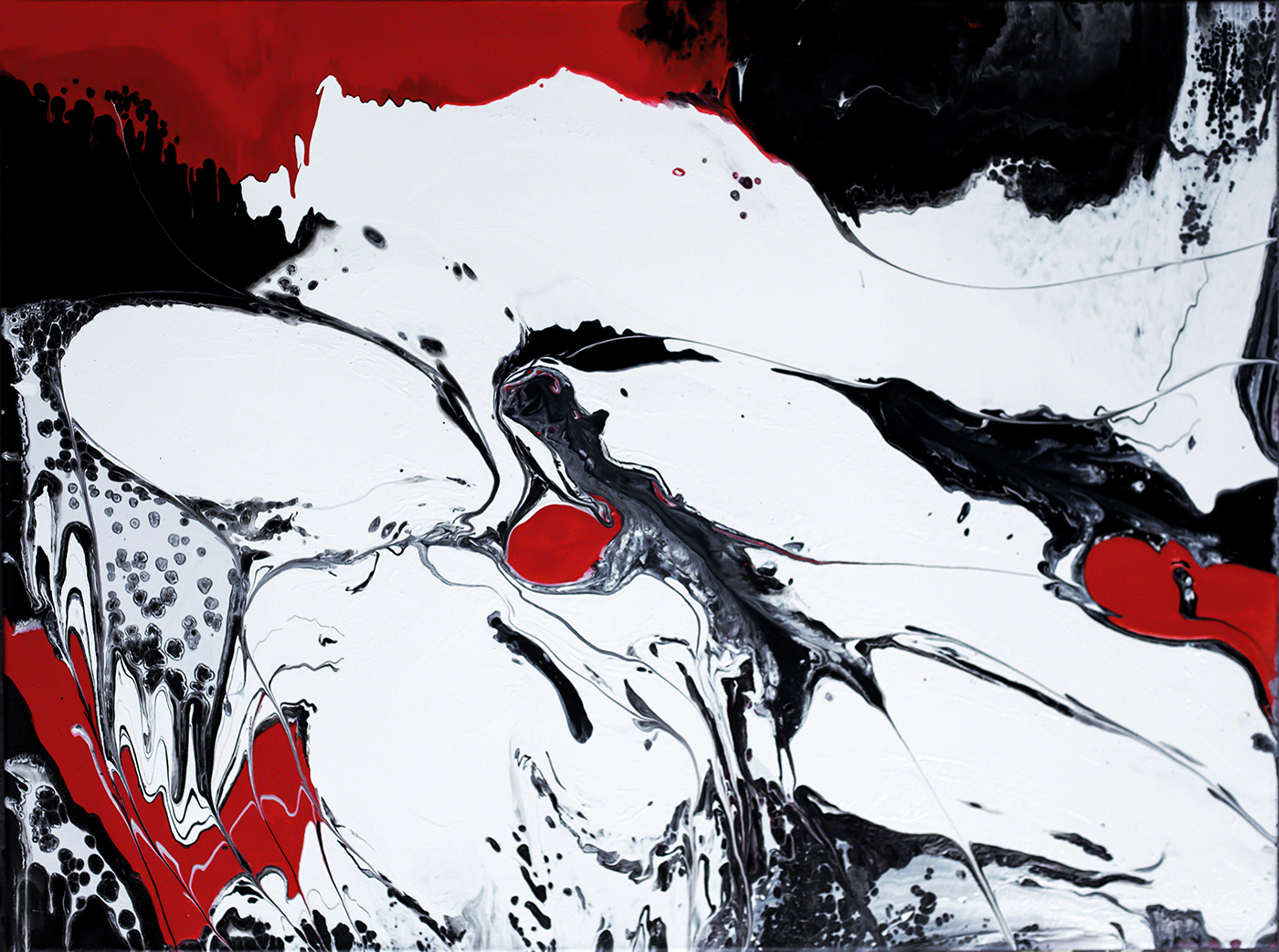 Red Black on White 1