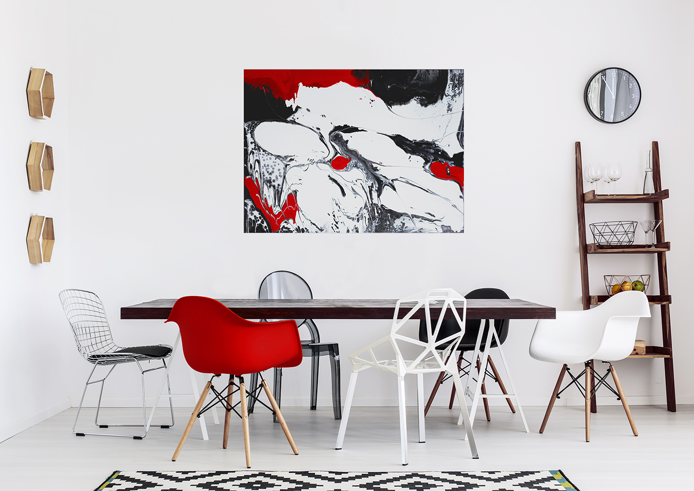 In Situ, Red Black on White 1